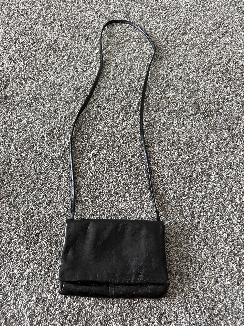 Hobo Classic Black Leather Crossbody Bag - Women's Shoulder Purse